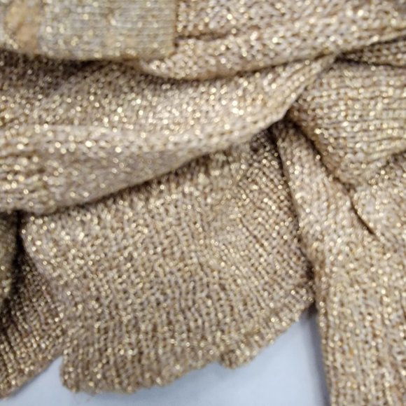 Vintage Jeri Jo New York Gold Metal thread Knit Top Long Maxi Skirt Hong Kong M - Picture 10 of 14